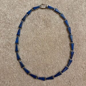 Vintage Sterling Silver and Lapis Necklace